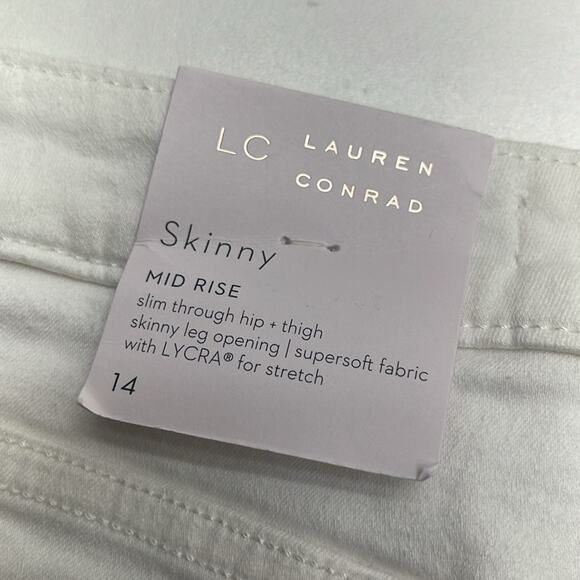 LAUREN CONRAD Women’s 14 White Distressed Skinny Jeans - Picture 5 of 5